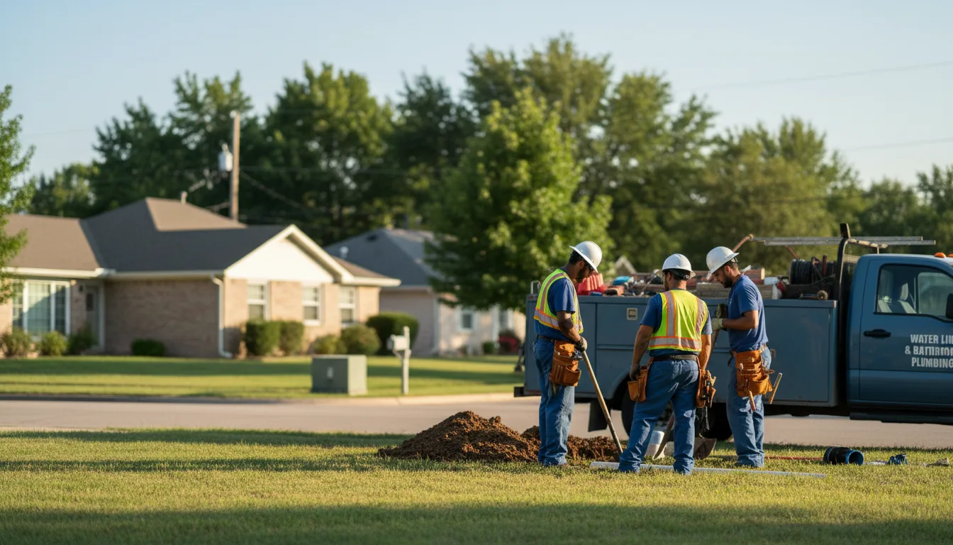 Residential water line and bathroom plumbing service in Monroe Township, NJ